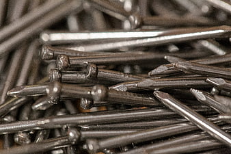Close-up of metal nails pile for construction and carpentry