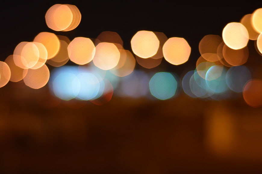 Abstract Bokeh Lights Background with Warm and Cool Tones