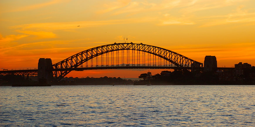 Sydney Harbour Bridge Silhouette at Golden Sunset