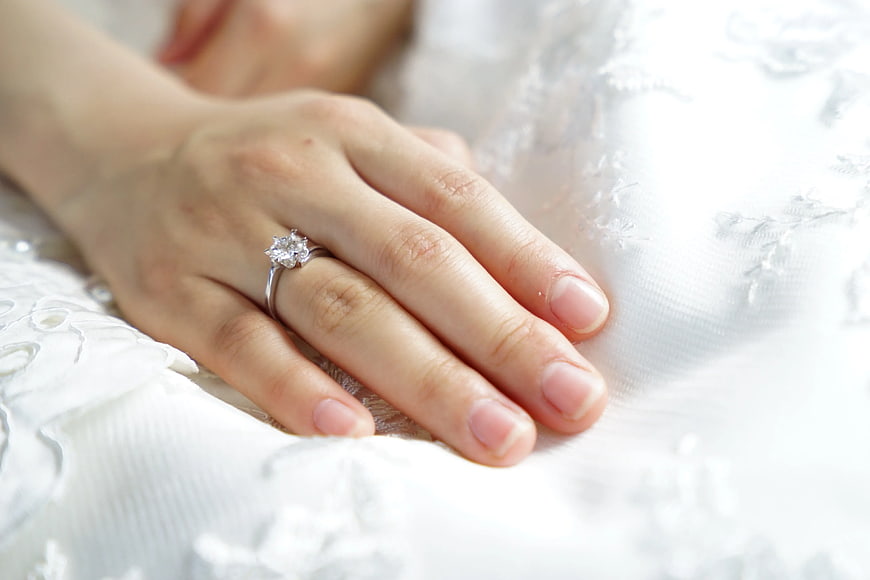 Close-up of Wedding Ring on Bride's Hand