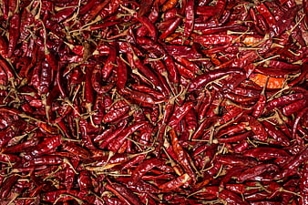 Top View of Dried Red Chili Peppers Texture