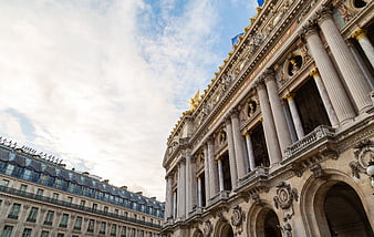 Low angle view of Palais Garnier opera house in Paris