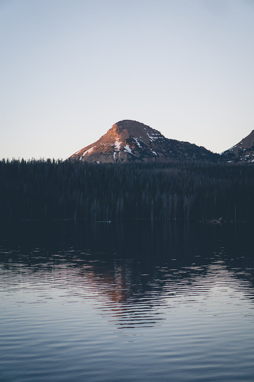 Serene Mountain Lake Landscape at Golden Hour