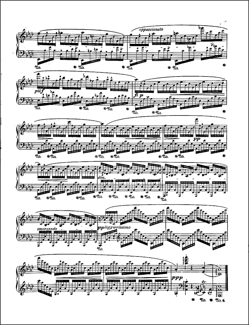 Classical Piano Sheet Music Notation Page