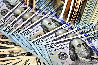 Fanned Stacks of US One Hundred Dollar Bills