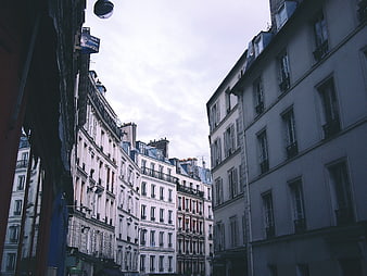 Low angle view of Parisian Haussmann architecture