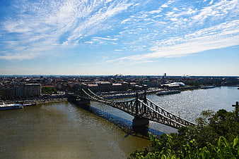 Chain Bridge Budapest Danube River Panoramic View