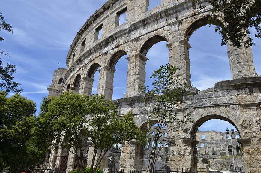 Ancient Roman Amphitheater Arches in Arles, France