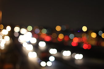 Abstract Bokeh City Lights at Night Background