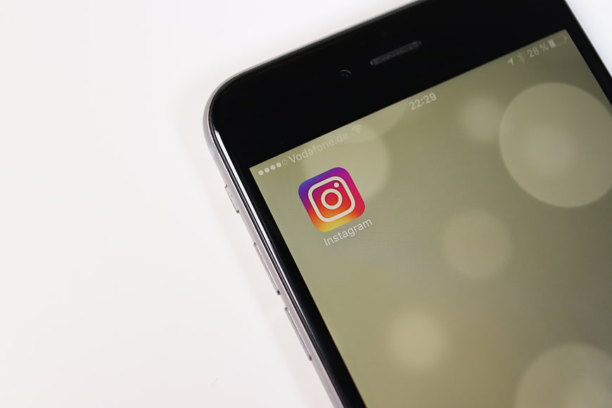 Close-up of Instagram app icon on a smartphone screen
