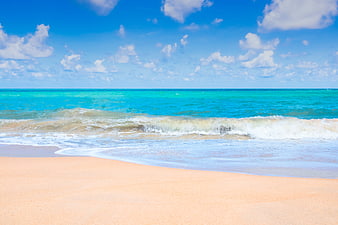 Tropical Beach with Turquoise Water and Blue Sky