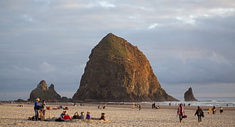 Haystack Rock at Cannon Beach Oregon Sunset