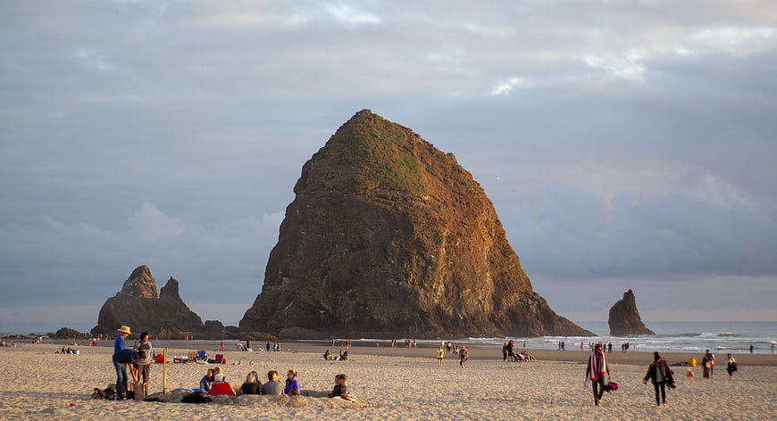 Haystack Rock at Cannon Beach Oregon Sunset