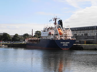Galway Fisher fishing vessel docked in harbor