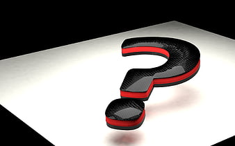 3D Carbon Fiber Question Mark on White Background