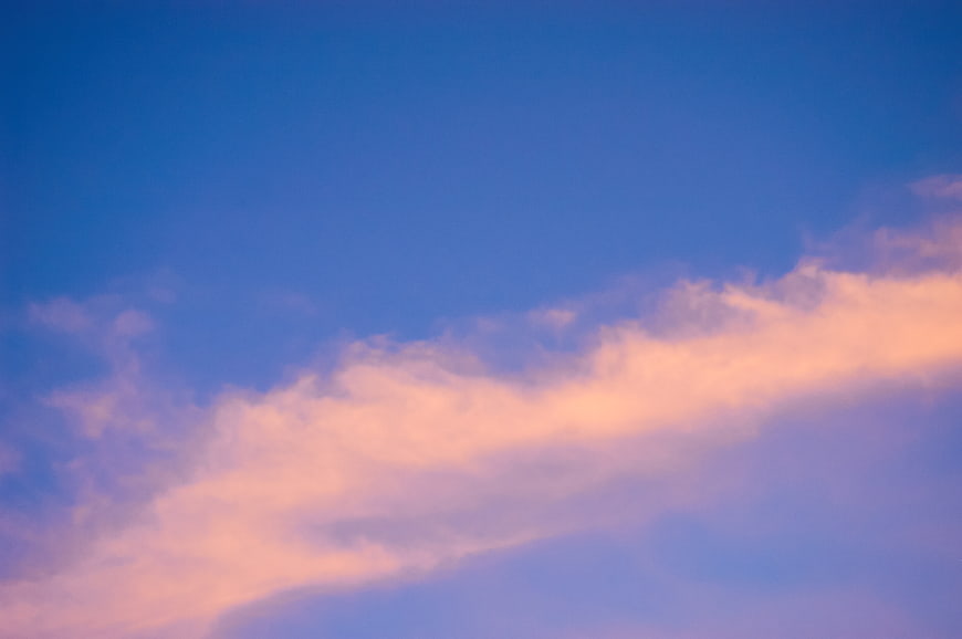 Pink and Blue Sunset Clouds in a Clear Sky