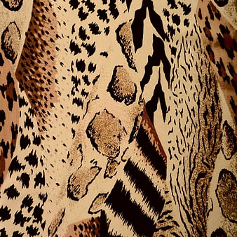 Abstract Animal Print Fabric Texture With Leopard And Zebra Patterns