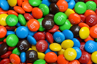 Colorful M&M's Chocolate Candy Close-Up Pattern