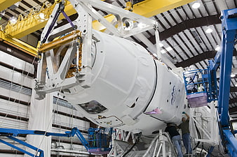 Spacecraft assembly in industrial manufacturing facility