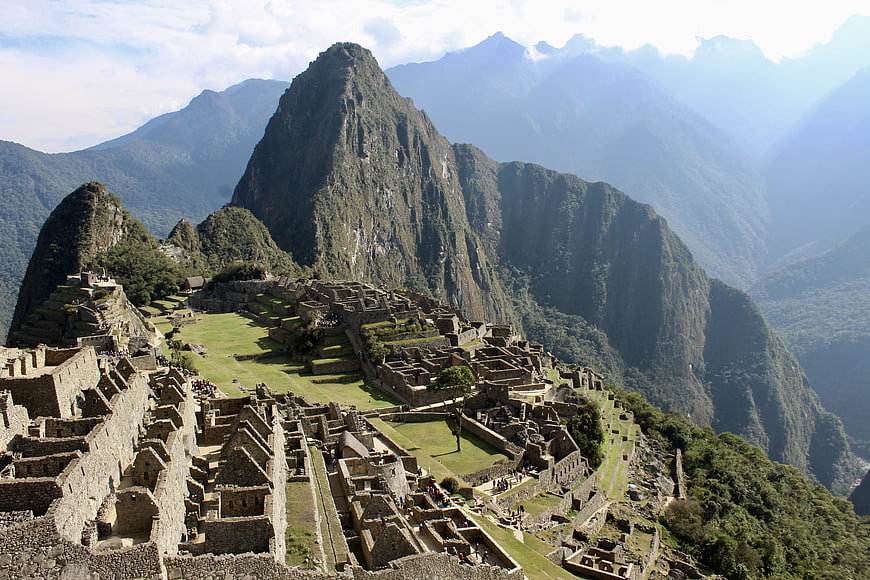 Machu Picchu Ruins and Huayna Picchu Mountain Landscape Peru
