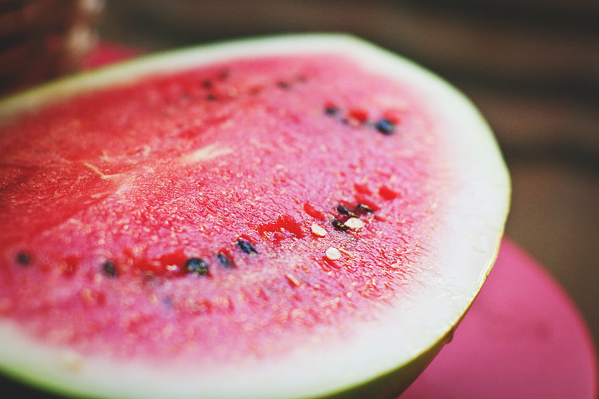 Close-up of Fresh Sliced Watermelon with Seeds