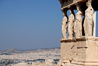 Caryatids of the Erechtheion on the Acropolis in Athens, Greece