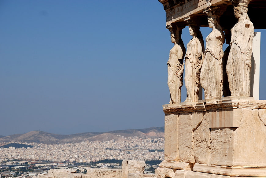 Caryatids of the Erechtheion on the Acropolis in Athens, Greece
