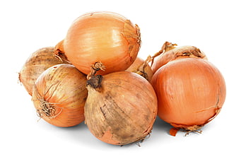 Fresh Yellow Onions Isolated on White Background