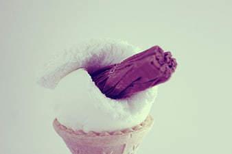Vintage Ice Cream Cone with Chocolate Wafer