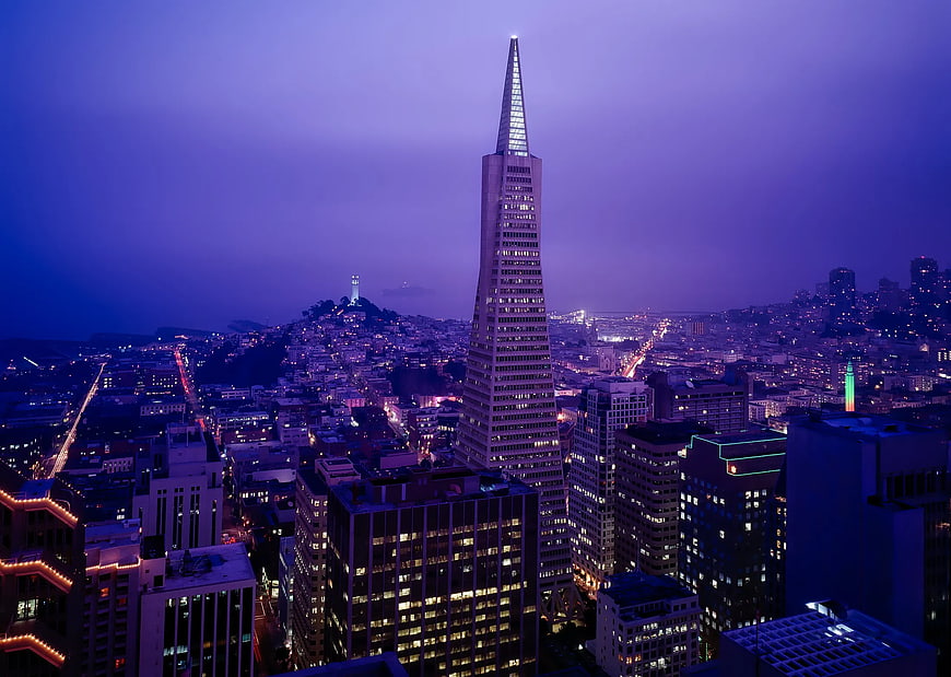 San Francisco Skyline at Dusk with Transamerica Pyramid
