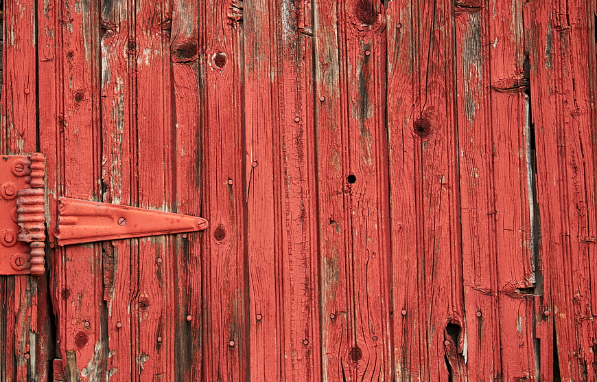 Weathered Red Barn Door Wood Texture Background