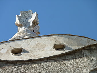 Gaudi Chimney Detail at Casa Mila Barcelona
