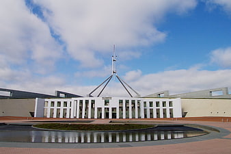 Parliament House Canberra Australia with Reflection Pool