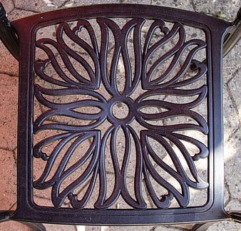 Top View of Vintage Cast Iron Garden Chair Seat