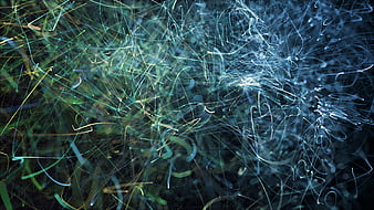 Abstract Digital Light Trails and Neon Lines Background