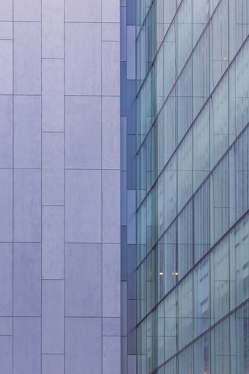 Modern Glass and Concrete Building Facade Architecture