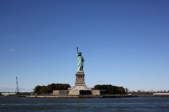 Statue of Liberty on a Clear Blue Sky Day