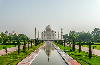 Taj Mahal Reflection in Garden Canal, Agra India