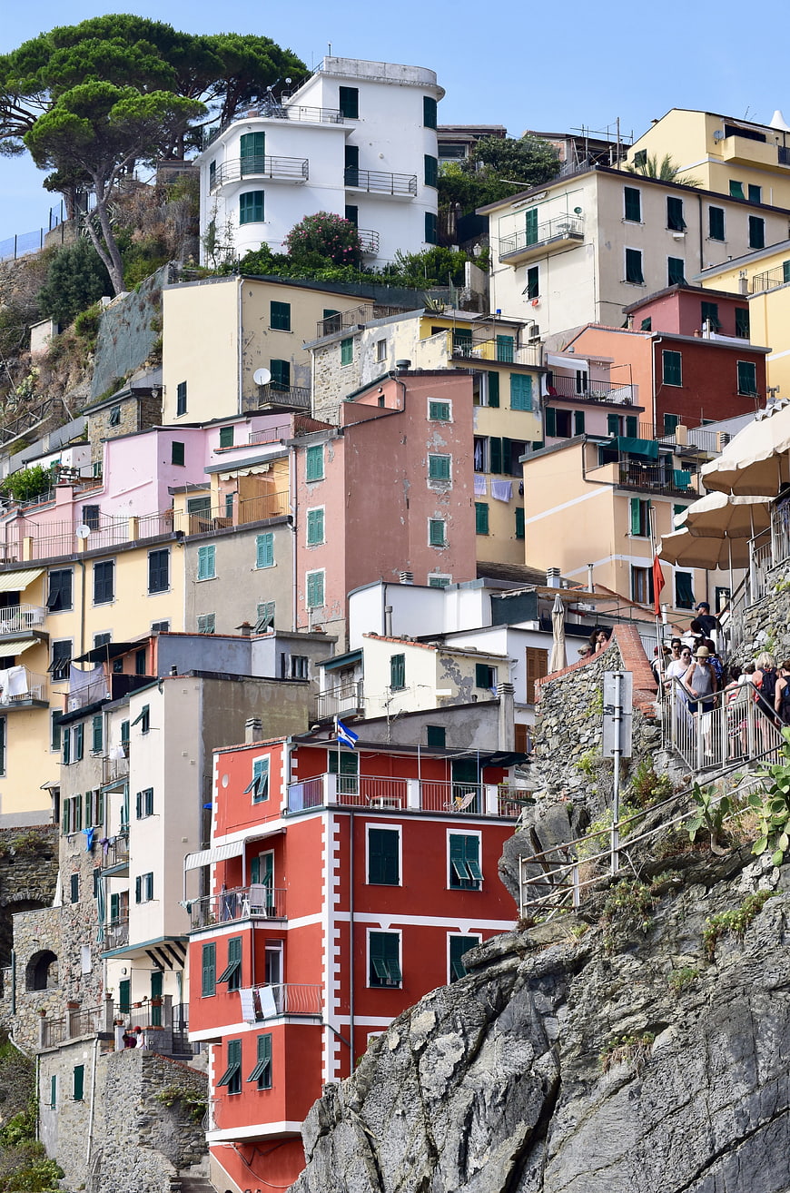 Colorful houses on a cliffside in Cinque Terre, Italy