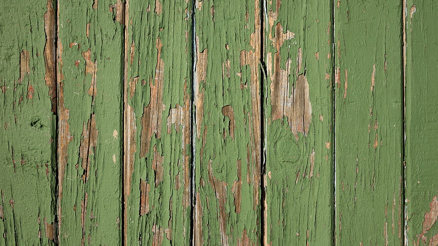 Weathered Green Peeling Paint Wood Plank Texture Background