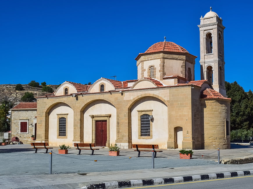 Orthodox Church in Psematismenos, Cyprus with Blue Sky