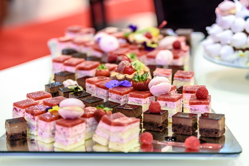 Assorted Mini Desserts and Pastries on a Platter