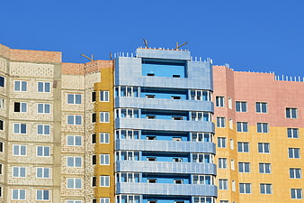 Colorful Apartment Building Under Construction