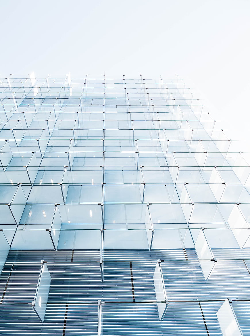 Modern Glass Cube Facade Architecture
