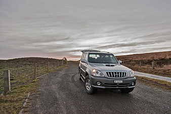 Silver Hyundai Terracan SUV on Rural Road