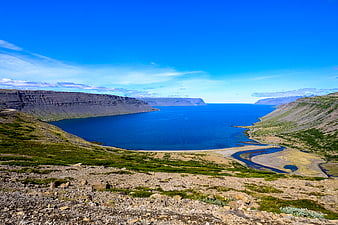 Scenic View of a Fjord with Cliffs and River