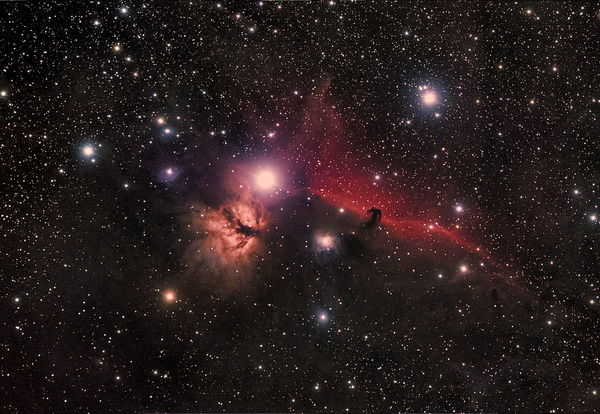 Stunning Horsehead Nebula Astrophotography with Starry Background