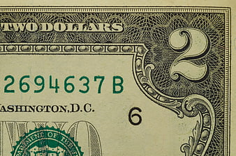 Close-up of US Two Dollar Bill Detail