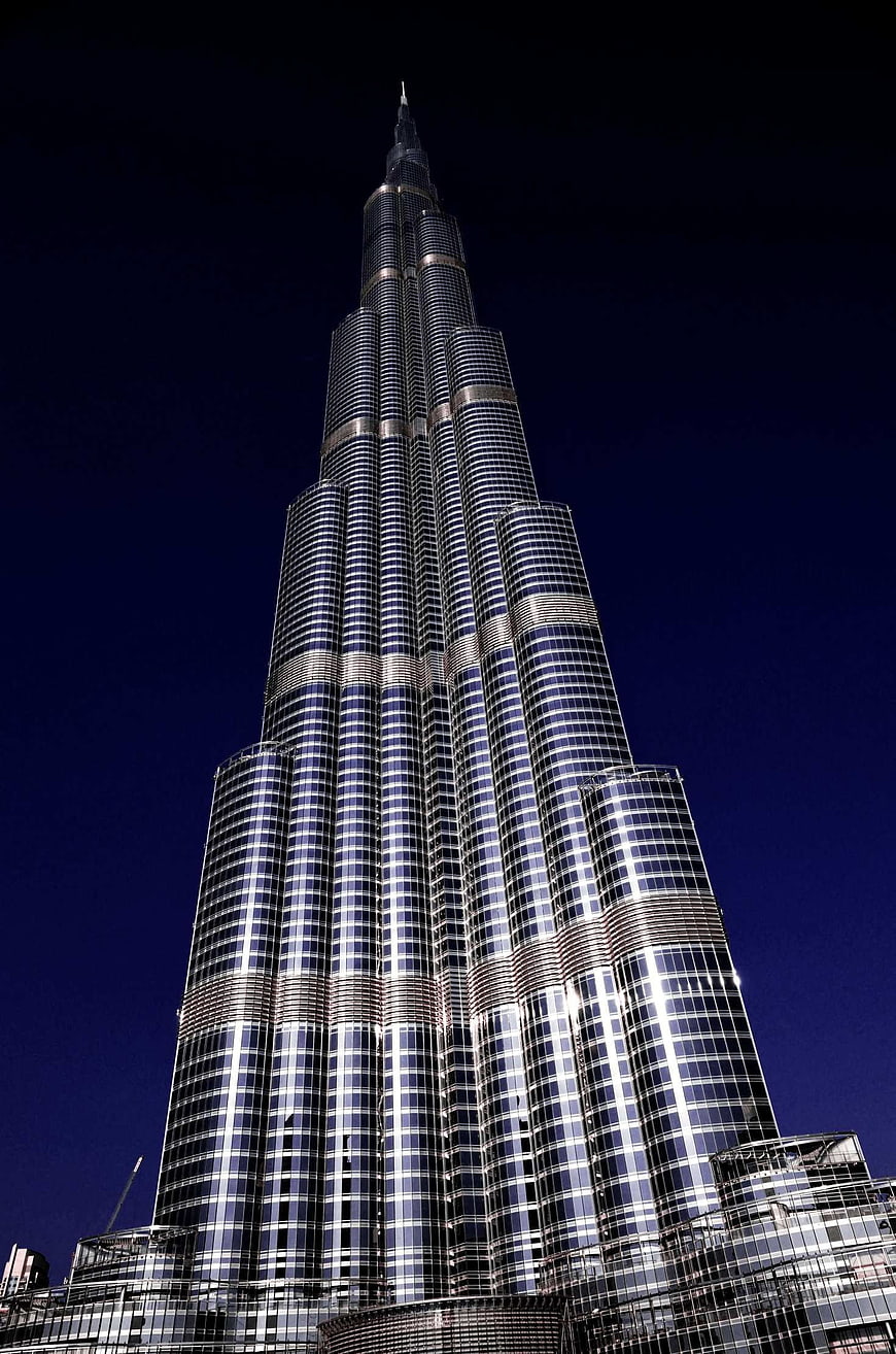Burj Khalifa Night Skyline Dubai UAE Architecture
