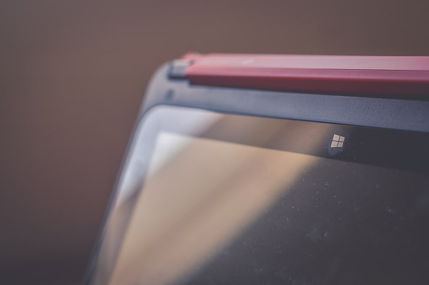 Close-up of Microsoft Surface Tablet with Red Keyboard